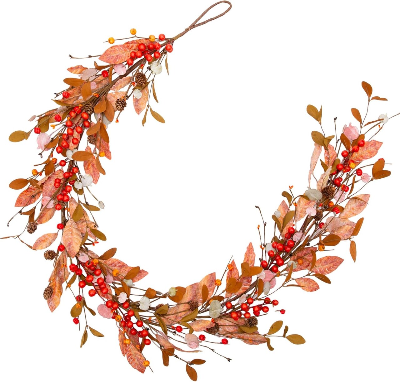 Leaves Garland Harvest Garland with Berries Fall Decorations for Wall Window Home Decor